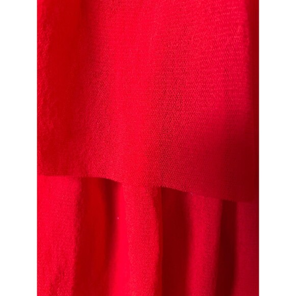 Fuzzi Off the Shoulder Red Tiered Midi Dress Size L NWT made in Italy Stretch - Picture 5 of 8